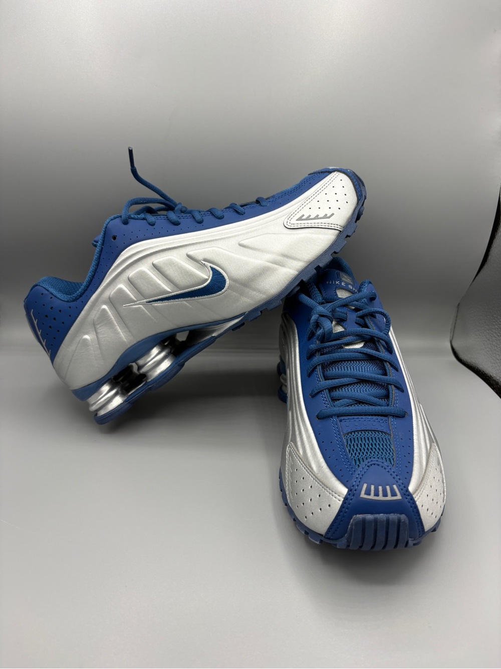 Nike Shox R4 Shoes Court Blue Metallic Silver Size 9.5 IQ9391-476